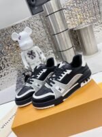 Louis Vuitton Trainer Black Grey (Master Quality) Shoes Wala