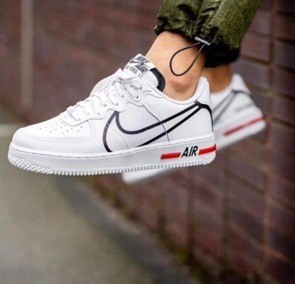 Nike Airforce 1 React White Black Red (Master Quality) Shoes Wala