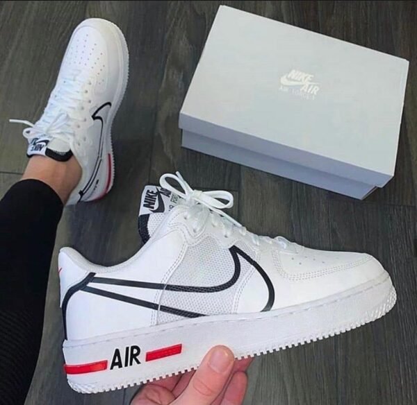 Nike Airforce 1 React White Black Red (Master Quality) Shoes Wala