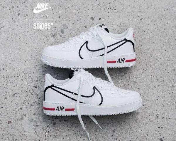 Nike Airforce 1 React White Black Red (Master Quality) Shoes Wala