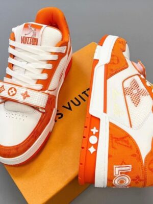 Louis Vuitton LV Trainer Stripe Orange (Master Quality) Shoes Wala