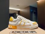 Dolce Gabbana Custom 2 Zero Panelled Low Top Sneakers White Yellow (Master Quality) Shoes Wala