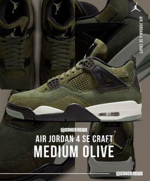 Nike Air Jordan 4 Craft Olive (Master Quality) Shoes Wala