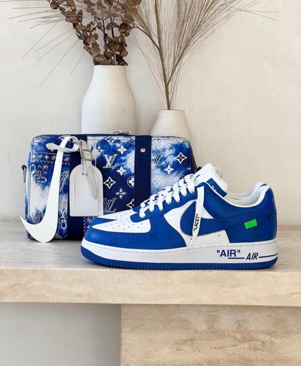 Louis Vuitton X Nike Air Force 1 Royal Blue (Master Quality) Shoes Wala