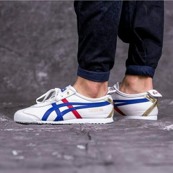 Ontisuka Tiger Mexico 66 White-Blue- Red-Gold (Master Quality) Shoes Wala