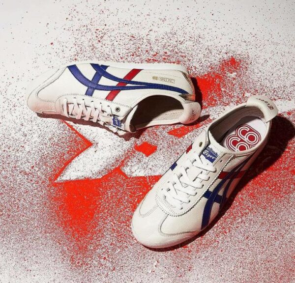 Ontisuka Tiger Mexico 66 White-Blue- Red-Gold (Master Quality) Shoes Wala