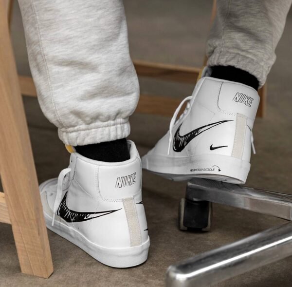 Nike Blazer Mid 77 Sketch White Black (Master Quality) Shoes Wala