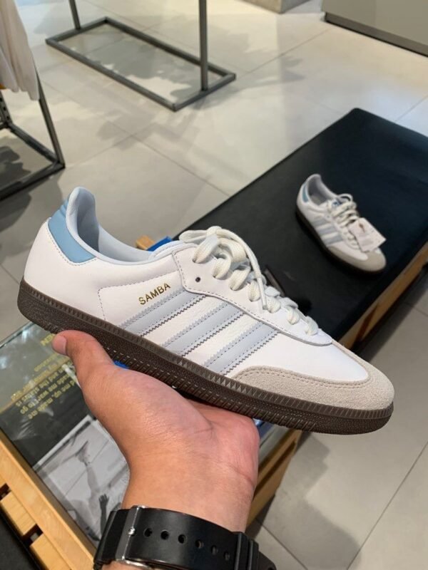 ADIDAS SAMBA WHITE BLUE SKY HALO ( Master Quality) Shoes Wala