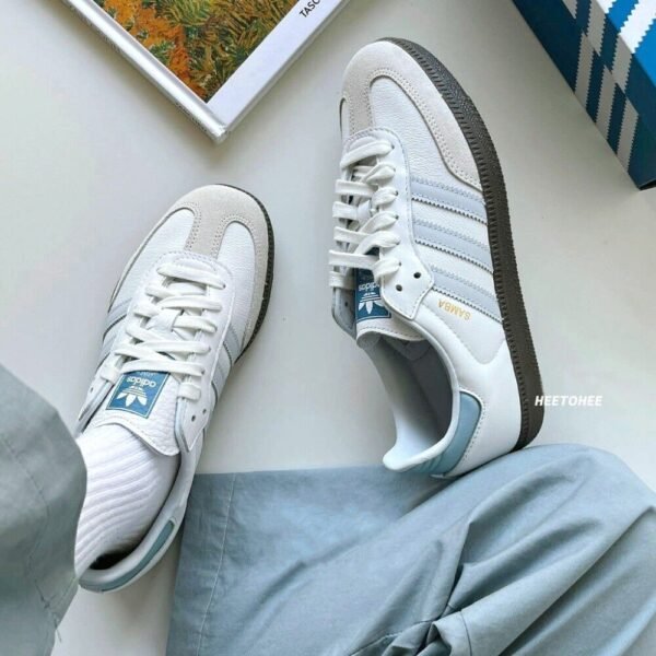 ADIDAS SAMBA WHITE BLUE SKY HALO ( Master Quality) Shoes Wala