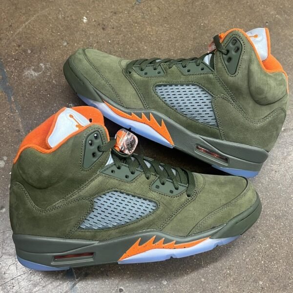 AIR  JORDAN RETRO 5 OLIVE GREEN (Master Quality) Shoes Wala