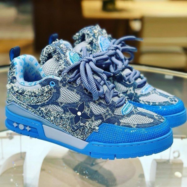 louis vuitton skate trainer blue monogram (Master Quality) Shoes Wala