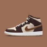 Nike Jordan 1 mid brown basalt oatmeal mocha (Master Quality) Shoes Wala