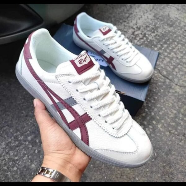 ASICS ONITSUKA TIGER TONUTE WHITE MAREON (Master Quality) Shoes Wala