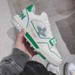 Louis Vuitton Trainer Stripe White Green (Master Quality) Shoes Wala