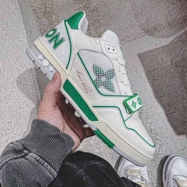 Louis Vuitton Trainer Stripe White Green (Master Quality) Shoes Wala