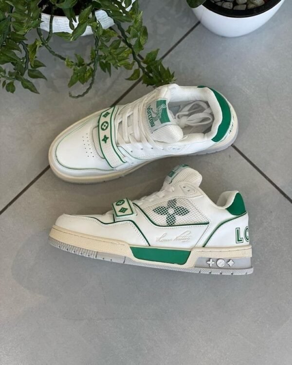 Louis Vuitton Trainer Stripe White Green (Master Quality) Shoes Wala