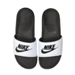 Nike Benassi White & Black(Good Quality) Shoes Wala