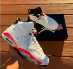 Nike Air Jordan Retro 6 White/Infrared(Master Quality) Shoes Wala