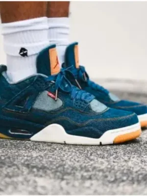 Levis Air Jordan 4 Blue Denim(Master Quality) Shoes Wala