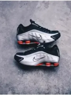 Nike Shox R4 Black Metallic Silver (Master Quality) Shoes Wala