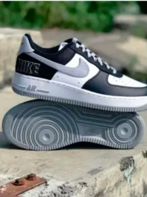 Nike Airforce 1 EMB Black White Silver(MASTER QUALITY) Shoes Wala