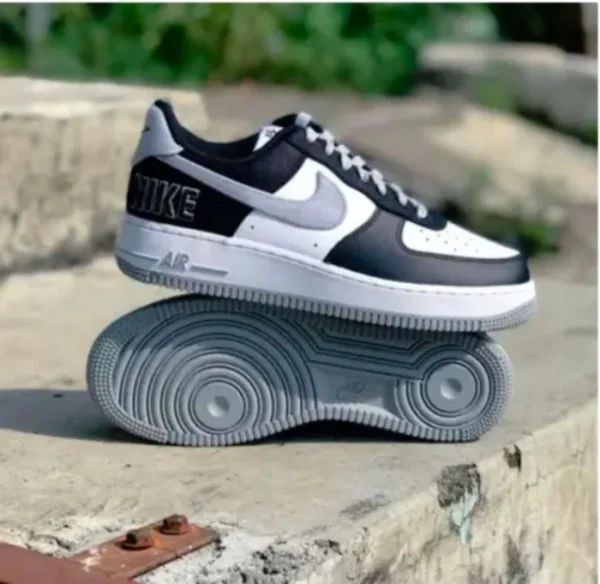 Nike Airforce 1 EMB Black White Silver(MASTER QUALITY) Shoes Wala