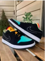 Air Jordan 1 Low Black Aurora Green Laser Orange(Master Quality) Shoes Wala