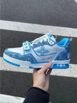 Louis Vuitton Lv Trainer Sneaker Blue (Master Quality) Shoes Wala