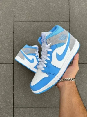 Nike Air Jordan Retro 1 Mid University Blue Grey (Master Quality) Shoes Wala
