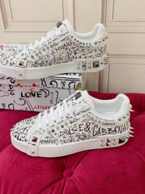 Dolce Gabbana White Portofind Stud Embellished (Master Quality) Shoes Wala
