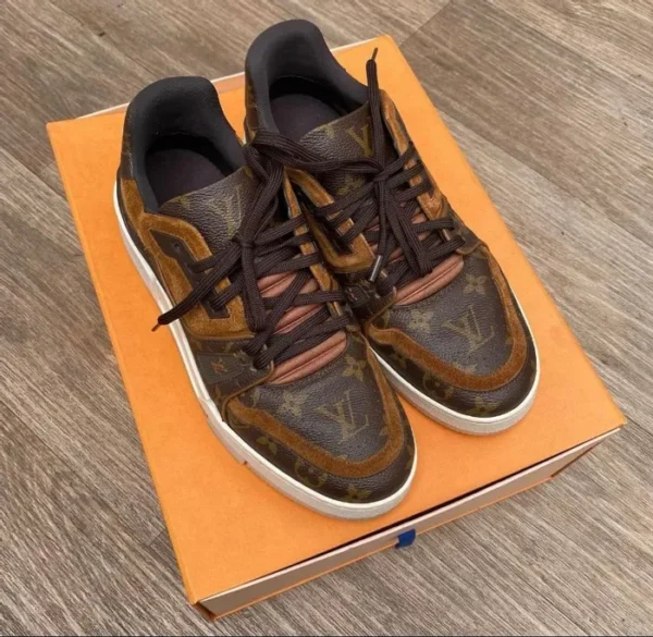 Louis Vuitton Trainer Monogram Canvas And Suede Leather-Brown (Master Quality) Shoes Wala