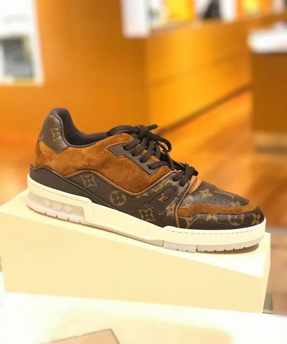 Louis Vuitton Trainer Monogram Canvas And Suede Leather-Brown (Master Quality) Shoes Wala