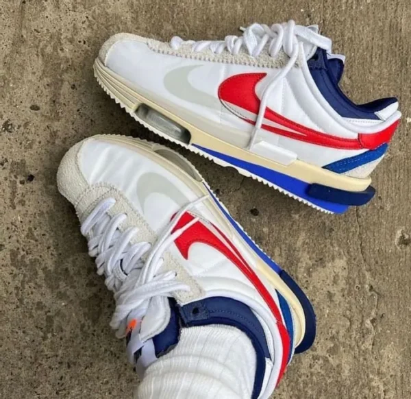 Sacial X Nike Zoom Cortez 40 White Red Blue (Master Quality) Shoes Wala